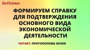 Формируем справку для подтверждения основного вида экономической деятельности