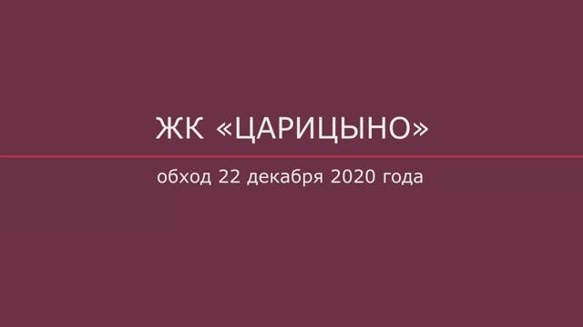 Обход ЖК "Царицыно" 22 декабря 2020 года