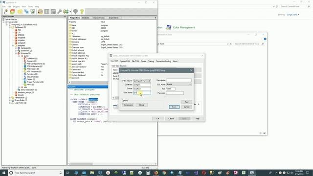 PostgreSQL - Set Up A Connection To PostgreSQL Database Using ODBC Data Source Administrator