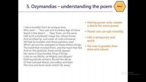 1  Video Lesson #1   Ozymandias, by Percy Shelley