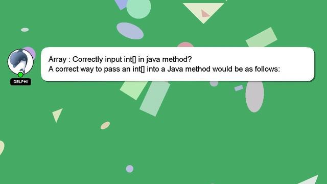 Array : Correctly input int[] in java method? смотреть онлайн