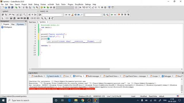 C programming-Understanding Printf function(how to print integer, string,                     float