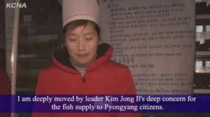 Раздача рыб жителям Пхеньяна, как того желал товарищ Ким Чен