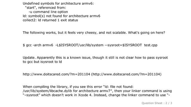 iOS : in /usr/lib/system/libcache.dylib, missing required architecture armv6 смотреть онлайн