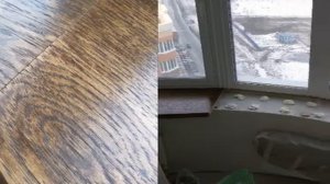 Установка деревянного эркерного подоконника