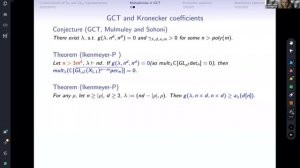 [GCT2022] Greta Panova -- Kronecker and plethysm coefficients in GCT