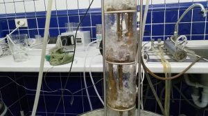 Вакуумный дефлегматор в работе.