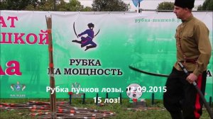 Рубка пучков лозы. Рекорд 17 лоз!!! (рубка-шашкой.рф)