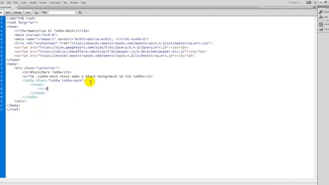 Bootstrap 4 Tables Black/Dark Table смотреть онлайн