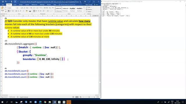 MongoDB movieDetails Aggregation Framework 09 $bucket смотреть онлайн
