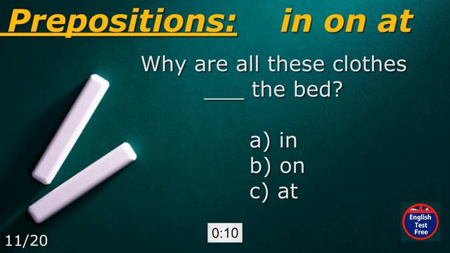 #quiz Prepositions of time & place _ In On At (20) #preposition