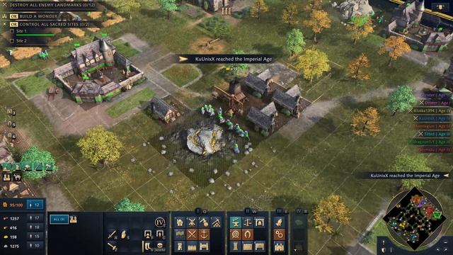 Age of Empires 4 - 4v3 BLACK FOREST SACRED VICTORY  Multiplayer Gameplay