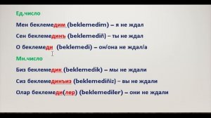 Урок 27. Крымскотатарский язык. Спряжение глаголов в отрицательной форме в прошедшем времени