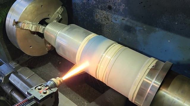 Газопламенное напыление покрытия из шнура "Чёрный корунд"