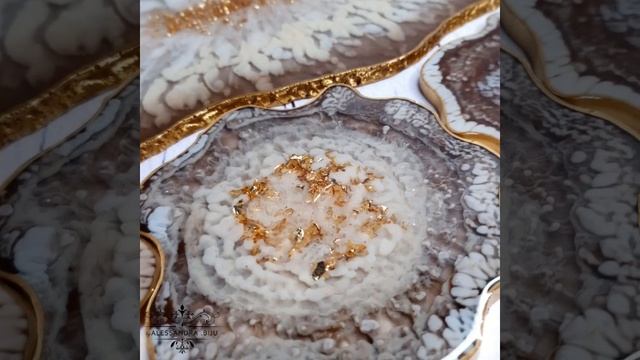 Эпоксидная смола. Шоколадно-карамельный сервировочный набор