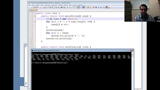 Shuffling an Array via a Method in Java смотреть онлайн