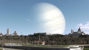 If the planets replaced our moon (Realistic)