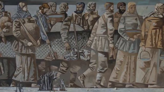 Картина авторская "К воде". Художник - Андрей Симаков. Холст / Масло, 45x150 см