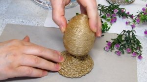 Мастер-Класс. Сувенирное яйцо из джута / шпагата. 2 способа оформления.