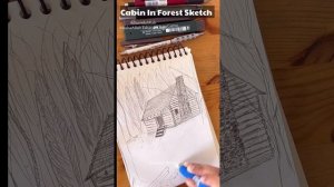 How to draw cabin in forest with pencil | Cabin in forest sketch #sketch #drawing #art #pencilsketc