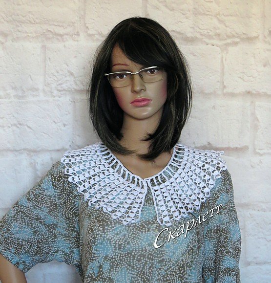 Простой вязаный воротничок для школьной формы и любительниц бохо. Крючок смотреть онлайн