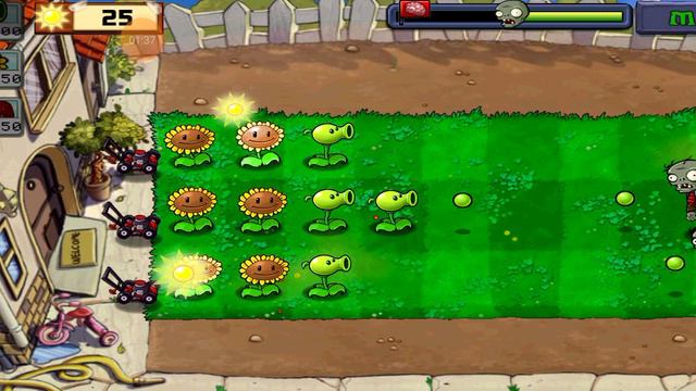 Третий уровень в Plants vs zombies