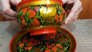 Хохлома посуда - Суповой набор | Суповой набор с ложкой из Хохломы