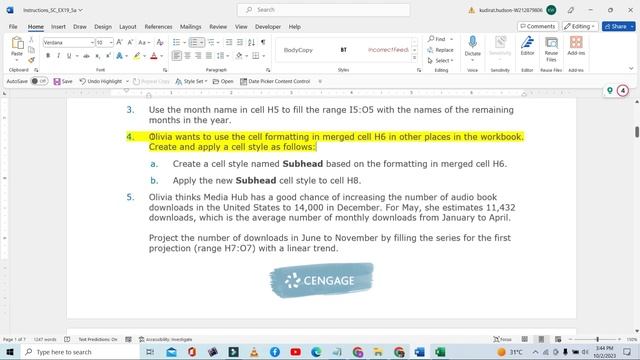 Module 5 SAM Project 1a (Media Hub) | SC_EX19_5a_FirstLastName_1 | Shelly Cashman Excel 2019