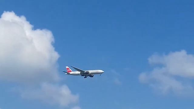Боинг 777-200ER  Nord Wind Airlines VP-BJJ посадка в Шереметьево SVO. смотреть онлайн