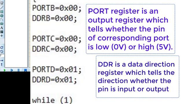 PART 4- Blinking led using Atmega8 Microcontroller, CodevisionAVR and Proteus (Analyse code)