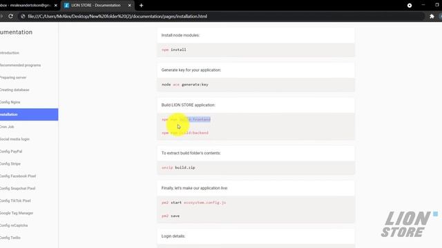 06 - Installation | LION STORE - Ecommerce Platform смотреть онлайн