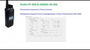 Увеличение мощности Radtel RT-830 ABBREE AR-830 / Power increase Radtel RT-830 ABBREE AR-830