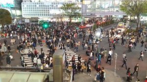 Japan Tokyo Shibuya Pedestrian Scramble / Перекресток 7 дорог в Сибуя 1