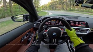 Агрессивная езда на BMW M3 Competition G80 на трассе в Bikernieki. Vlog #3