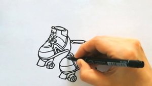 Как нарисовать РОЛИКОВЫЕ КОНЬКИ / Рисунок раскраска ролики / How to draw ROLLER SKATES