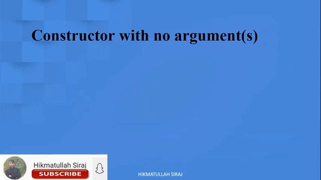 6. Java Constructor|| Default Constructor and Constructor with no argument.