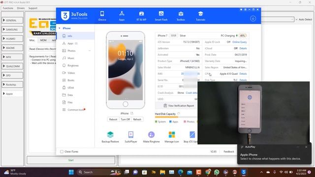 iPhone 7 iOS 15.7.3 Remote Management MDM Bypass By EFT Pro
