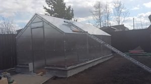 Теплица домиком 6х3 м. На бетонном фундаменте.
