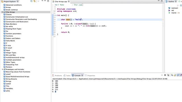 C++Tutorial for Beginners 41 - Char Arrays: Primitive Strings in C++