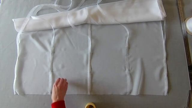 Французская штора. Техника изготовления. Метод использования остатков ткани.
