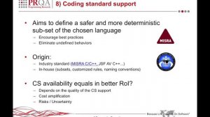 RoI: 10 Key Drivers - 8) Coding standard support