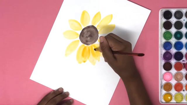 How to paint basic watercolor sunflower 🌻 смотреть онлайн