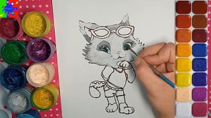 Миледи из мультика 44 Котёнка. Раскраска для детей