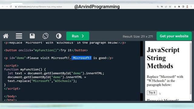 JavaScript String Methods Part 2@arvindprogramming