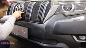 Защита радиатора PREMIUM - TOYOTA LC PRADO 150 2017-2018г.в. (Черный) - strelka11.ru