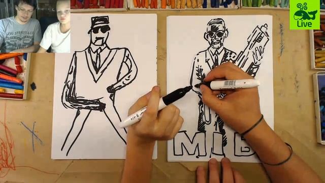 Люди в черном - кино супер / рисуем Людей в черном с Вовой смотреть онлайн