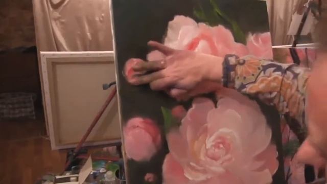 Очень красивые пионы . Урок масляной живописи Игоря Сахарова. /Very beautiful peonies/ смотреть онлайн