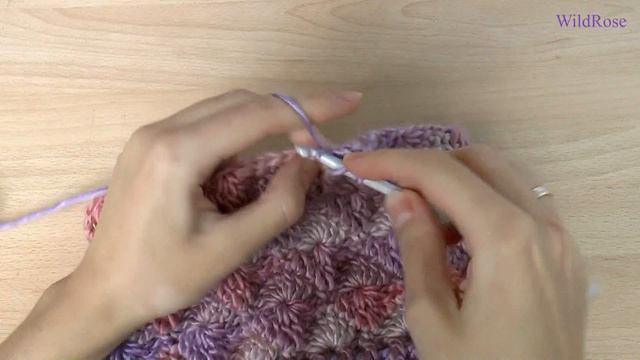 Вяжем шапку крючком узором звездочки ♥ Вяжем крючком ♥  Wild Rose ♥