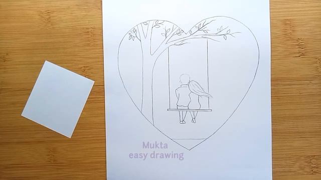 How to draw Romantic Couple swinging in a tree -Pencil sketch / Moonlight Scene sketch for Beginner смотреть онлайн