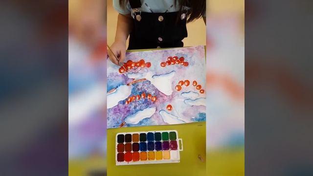 Снегирь. Агния Барто. МК акварели Петрова Ангелина, 6 лет смотреть онлайн